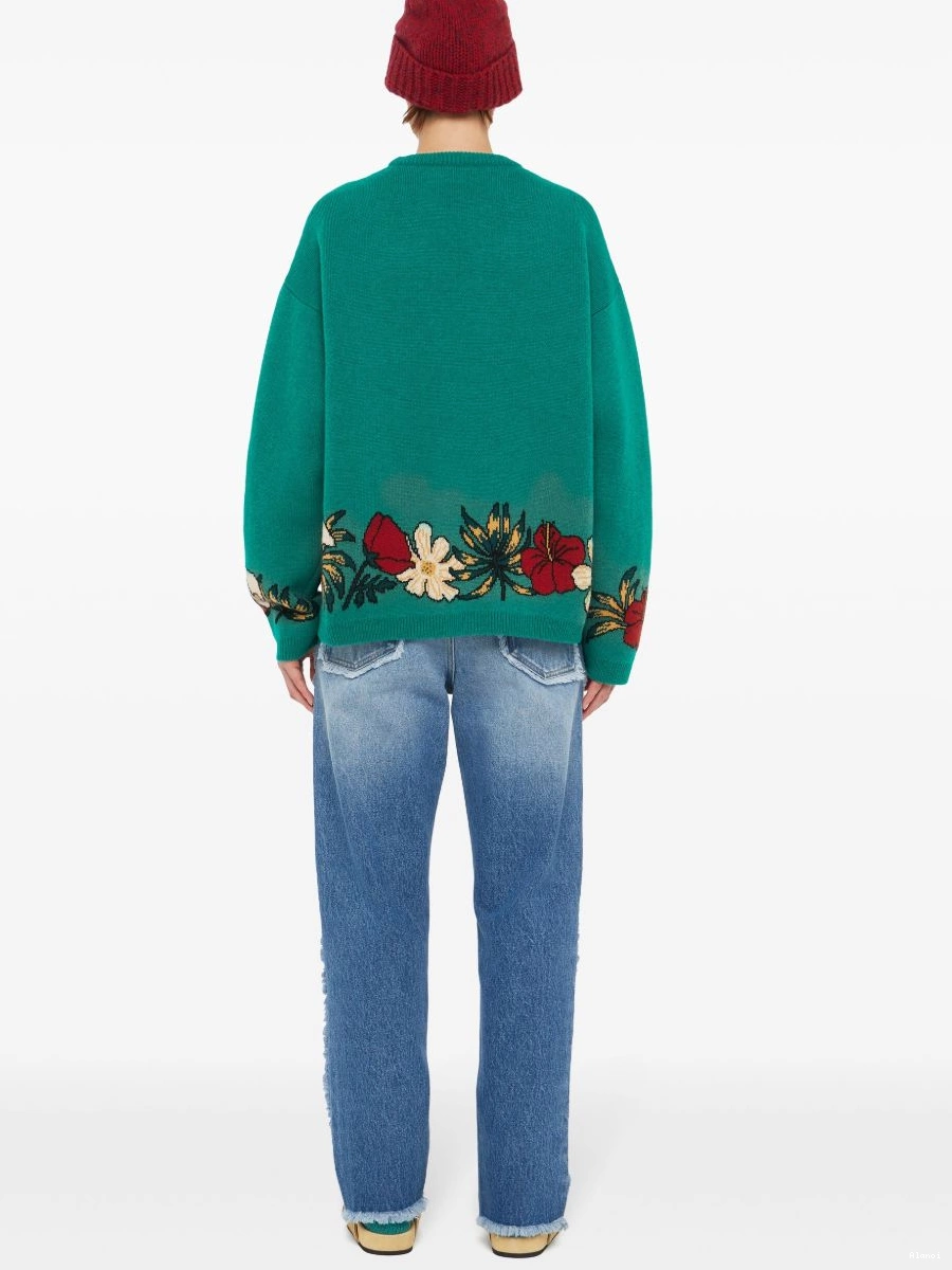 Cheap Women cashmere intarsia-knit Alanui floral jumper 0420